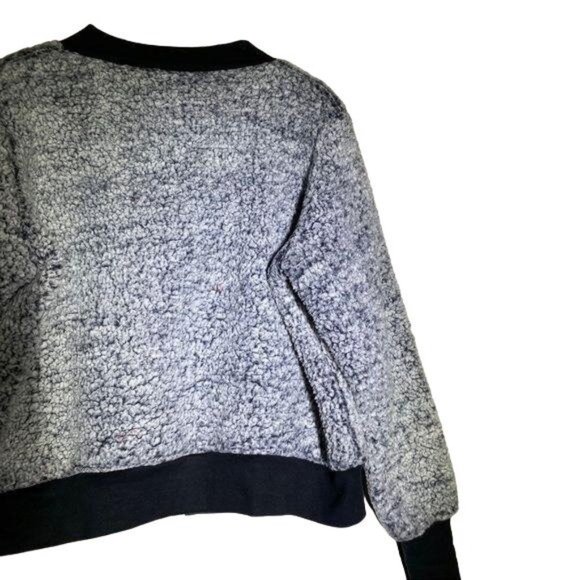 Gray Black Teddy Bomber Jacket XL Handmade - Picture 9 of 9